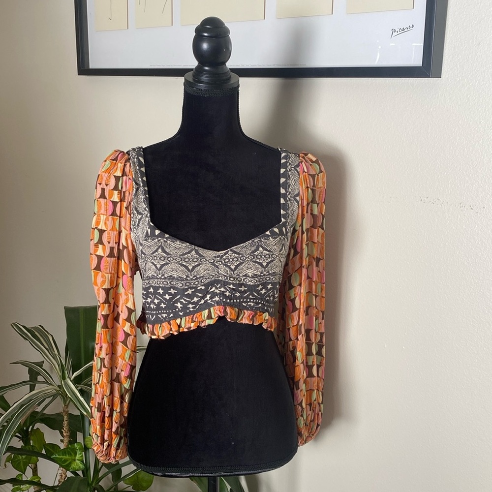 Free people long sleeve crop top
